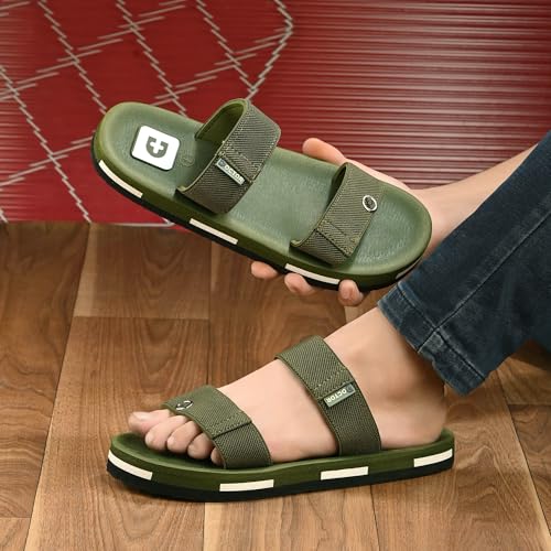 Image of DOCTOR HEALTH SUPER SOFT Men's Casual Slippers with Soft Cushioned Sole, Double Strap with Toe Loop Design, Lightweight Anti-Slip Everyday Wear Slippers for Home and Outdoor Use