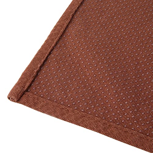 Dress4Tab Anti-Skip Placemats For Dinner Table Set Of 6, Machine Washable Indoor Cloth Boy Kitchen Place Mats With Dotted Silicone Grip(Brown, 6) #TOP3