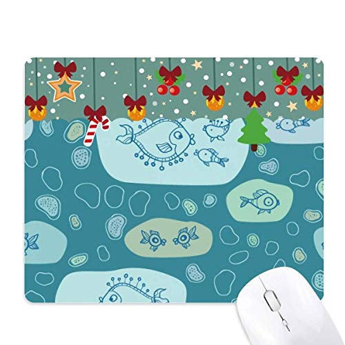 Tapis de souris de jeu en caoutchouc anti-fatigue motif poisson bleu