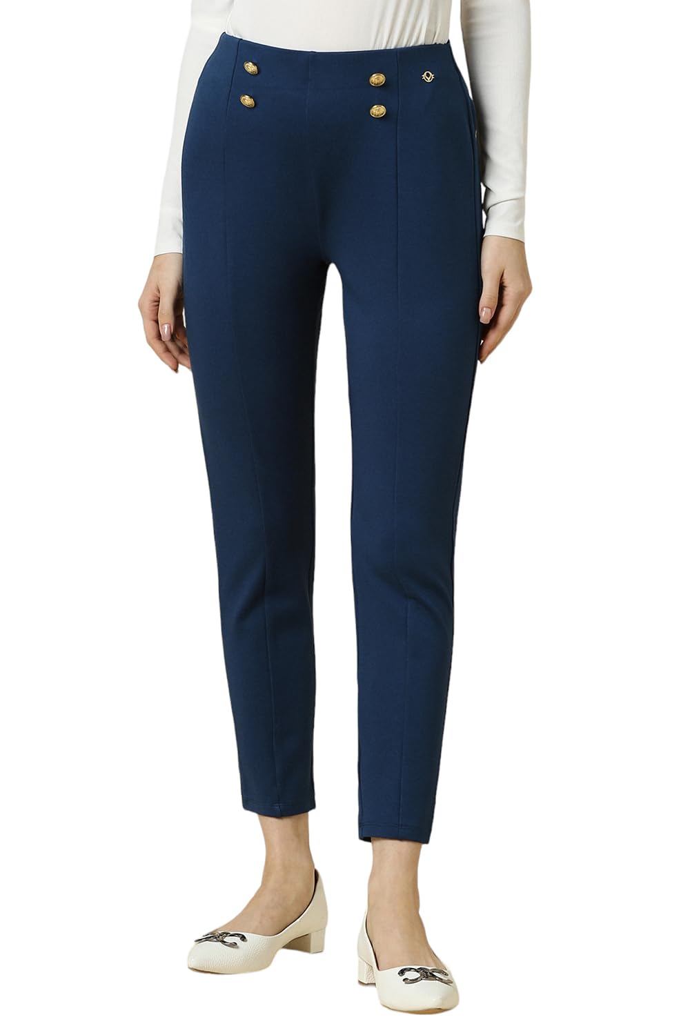 allen solly Women's High Rise Regular Fit Casual Pants-picture-34
