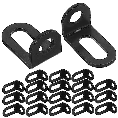 Generic 20pcs Adjustable L-Shaped Corner Code Black Angle Brackets Support Shelf Brace Corner Shelf Bracket Adjustable Corner Bracket Corner Brackets Cabinet Frame Joint Name Iron