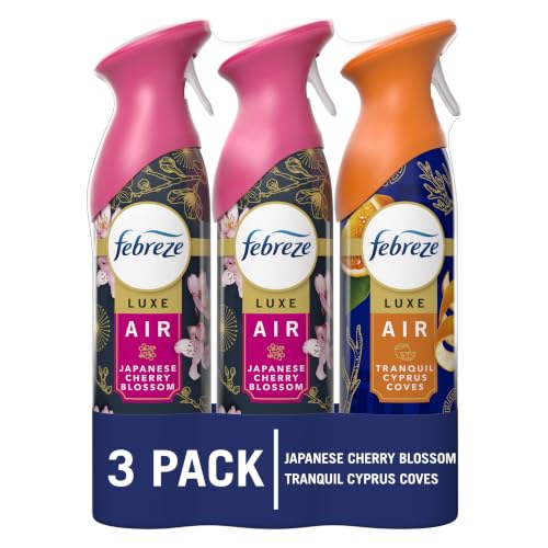 Image of Febreze Odor-Fighting Air Freshener Spray, Room Spray, Japanese Cherry Blossom and Tranquil Cyprus Coves scents, 8.1oz, 3 count