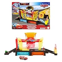 Mattel Disney Pixar Cars Color Changers Car Wash Playset with Color Changing Lightning McQueen Toy Vehicle, 20-Inches Long, Connects to Other Sets