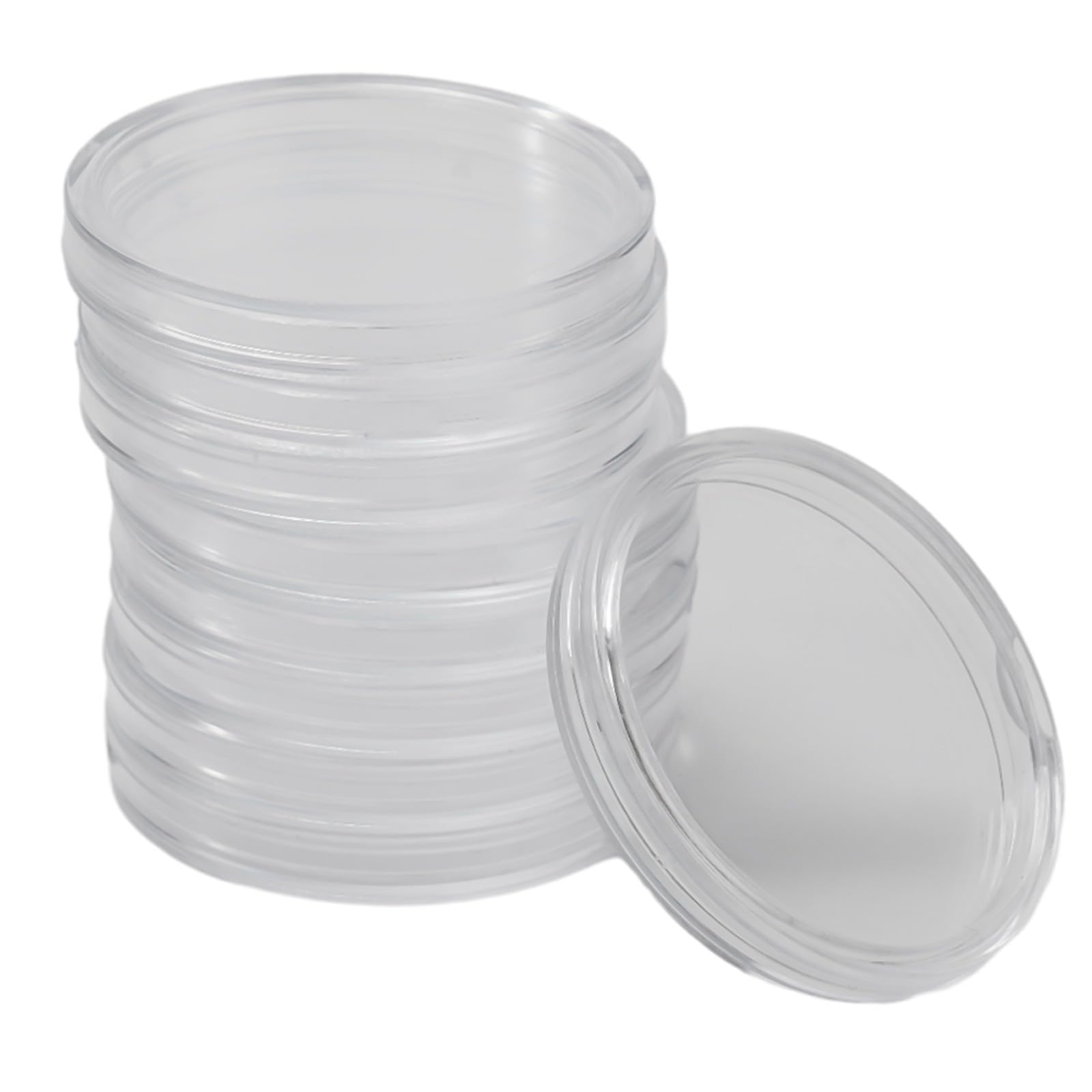 Paquete de 100 cápsulas de monedas sin borde de 39 mm para monedas Britannia de plata de 1 onza – Fundas protectoras transparentes para coleccionistas de monedas