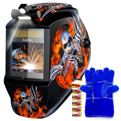 Image of Large Viewing Welding Helmet Auto Darkening Welding Hood with Light