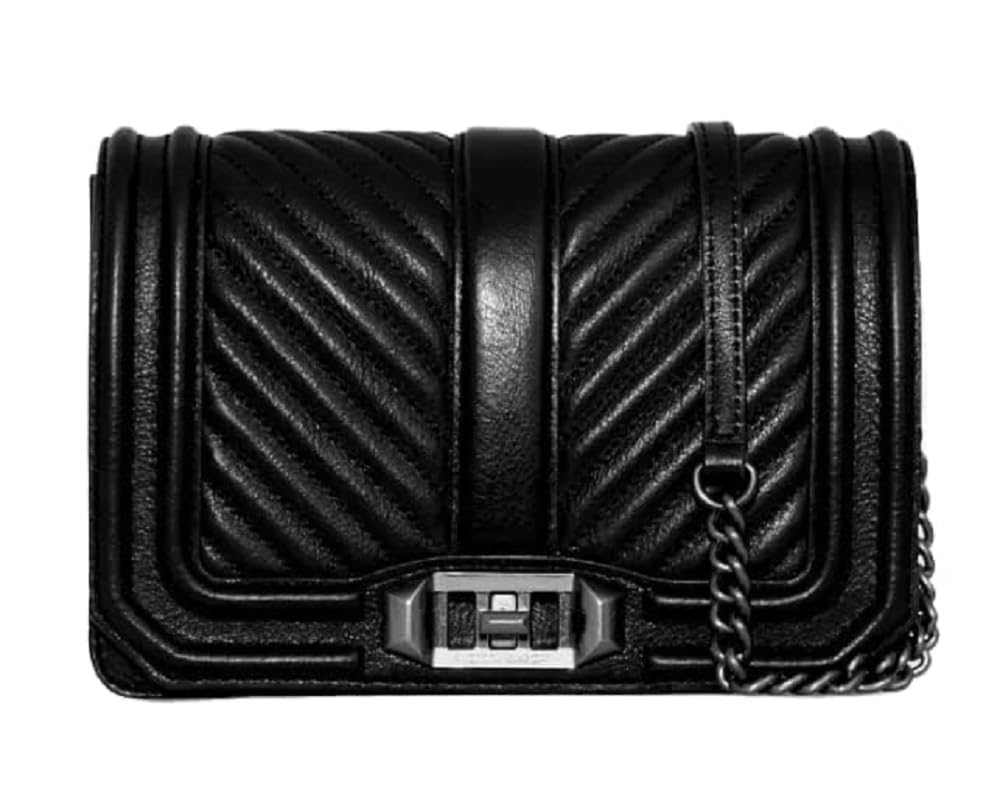Rebecca Minkoff Chevron Trapuntato Small Love Crossbody, Nero, nero