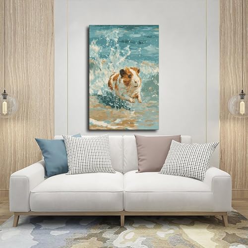 Poster cochon d'inde dans l'eau : idée cadeau originale et design - 5