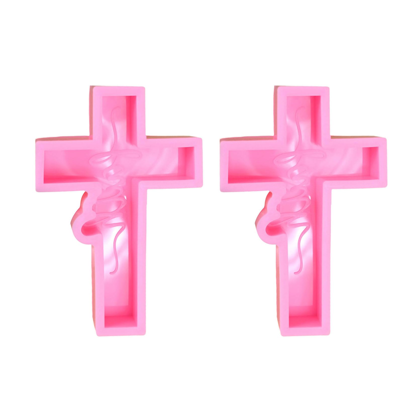 Xinsheinelry 2Pcs Silicone Crucifix Molds for Cake Decorating Practical Chocolate and Candies Religious Themed Bakewares Dessert Craft Supplies