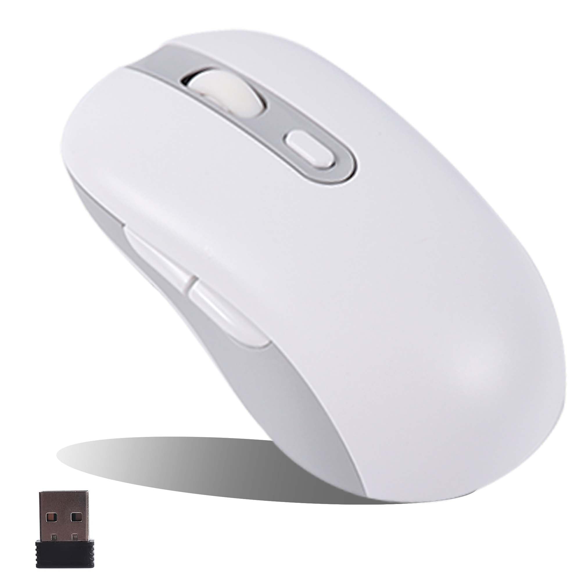 Ratón inalámbrico, silencioso, inalámbrico, Bluetooth, trimodo, con 6 botones, portátil, recargable, diseño ergonómico inalámbrico, 800-1200-1600 DPI ajustable, para tablet, PC, computadora portátil