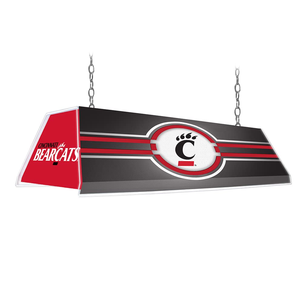 The Fan-Brand NCAA - Cincinnati Bearcats, Black/Red Edge Glow Pool Table Light - Sports Team Bar Sign Décor - Home, Dorm, Garage, Office, Fan Cave, Garage