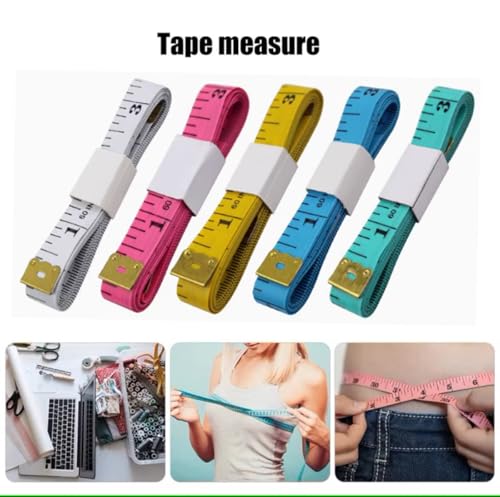 Pack de 5 cintas métricas flexibles 150 cm doble escala miniatura 3