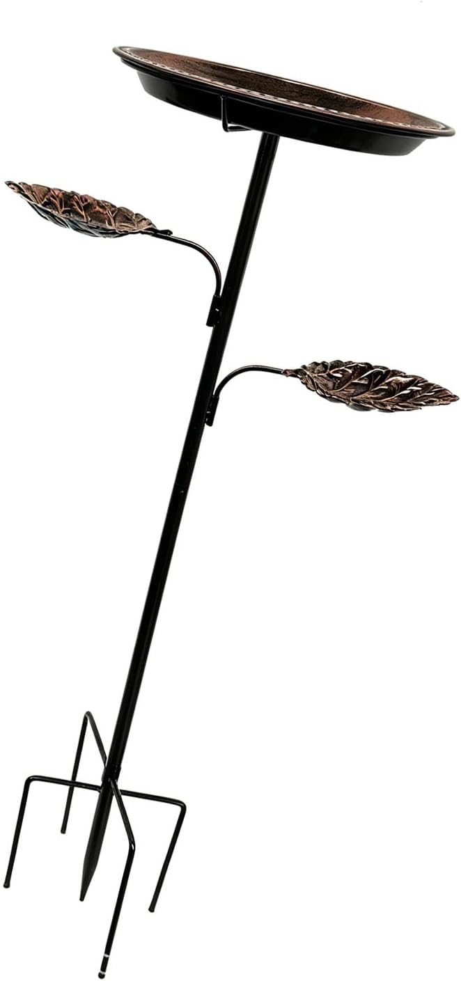 Decorative Shaped Bird Feeder and Water Bath for Yard Produced of Sturdy Iron Construction Bird Bath with Stand