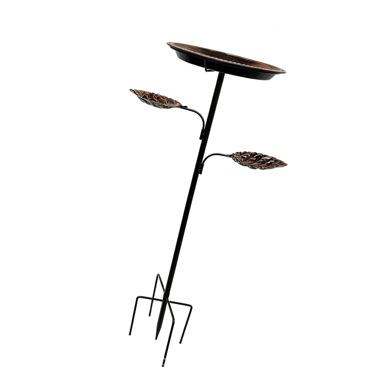 Atractiva pieza de jardín de hierro de dos usos para pájaros y comedero con fácil instalación, 30 cm de altura, comedero para pájaros al aire libre