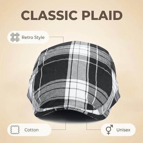 Image of 3Pcs Men's Newsboy Caps Cotton Cooling Hat Adjustable Flat Cap for Men