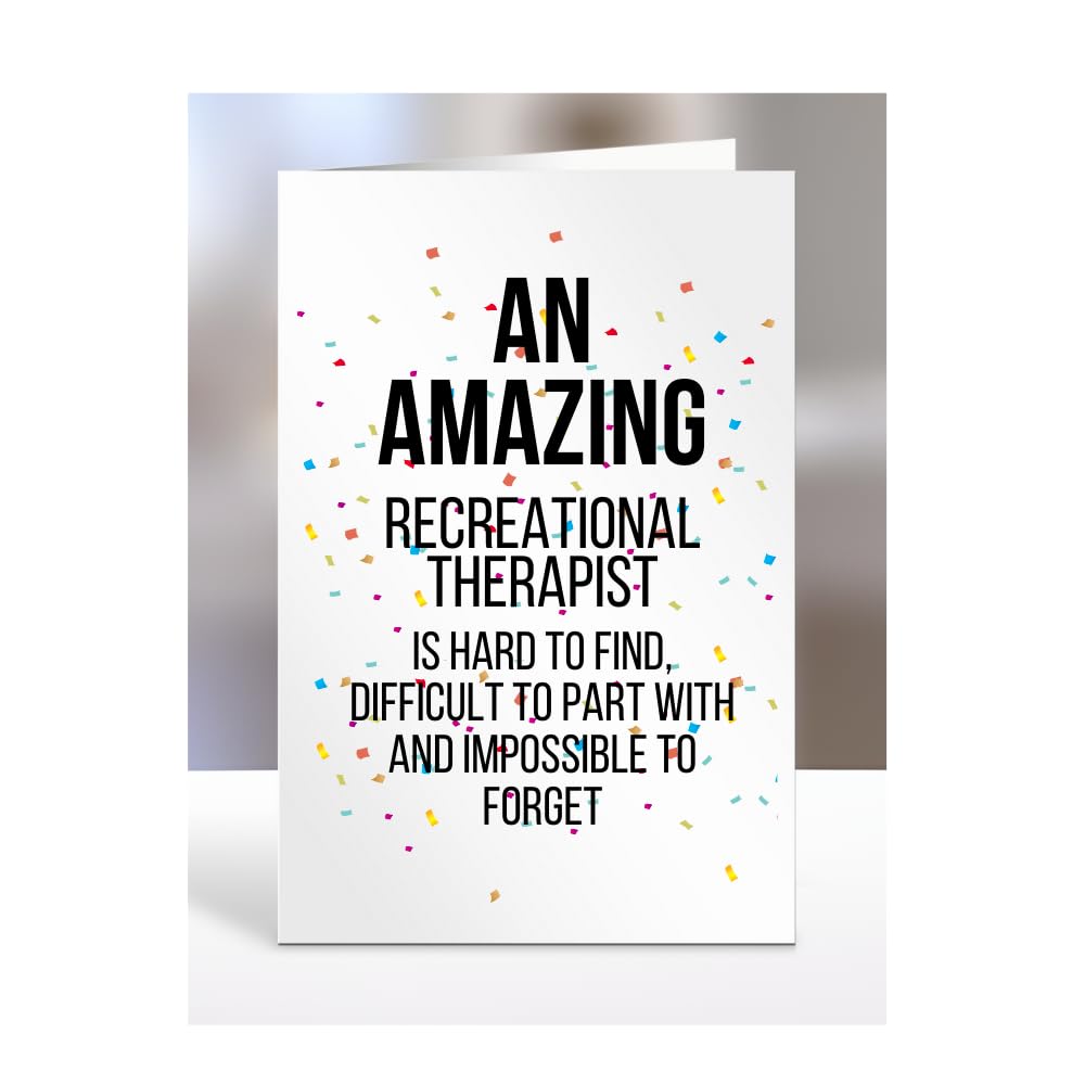 Retirement Card for Women Men, Leaving Gifts for Colleagues, Boss, Farewell, Goodbye Presents for Recreational Therapist, An amazing is hard to find, A5-225c_107 — image 1