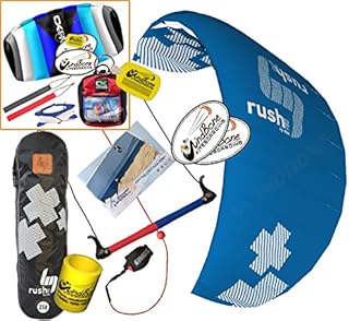 HQ HQ4 Rush V Pro 300 Kiteboarding Trainer Kite CXS Bundle : (5 Items) Includes 2ND Kite : CX 1.5M Foil Control Strap Kite + WindBone Kiteboarding Lifestyle Decals + WBK Koozy Cooler + Key Chain