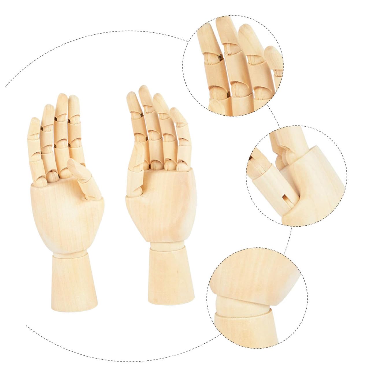 Modèle Articulé en Mobile de Main Articulation Bois , 2 Pièces , Mannequin