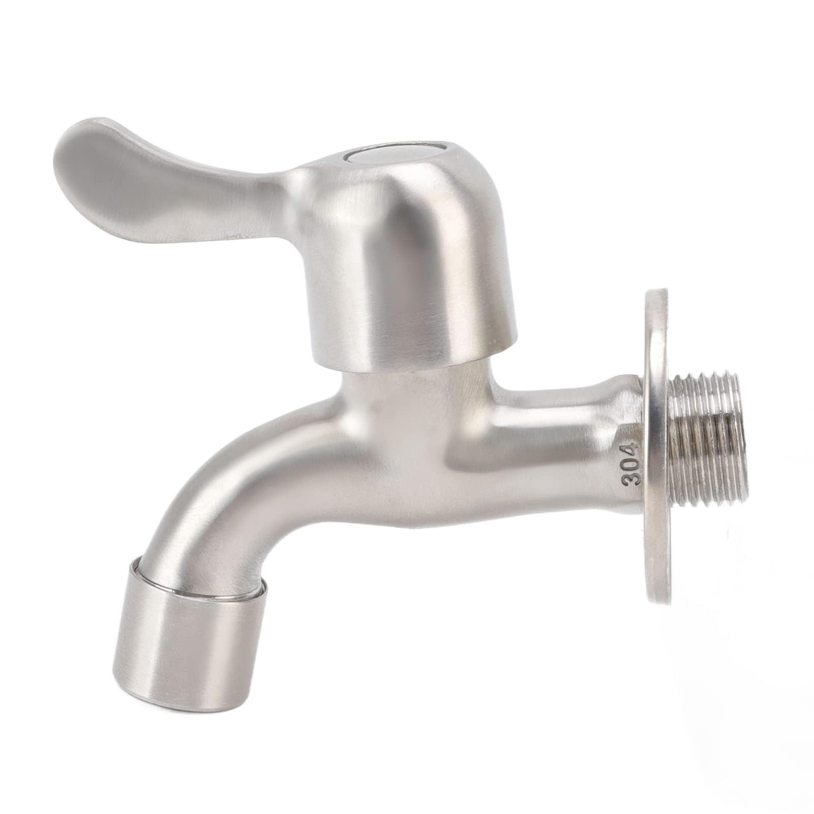 Wall Mounted Single Cold Water Tap G1 2in Stainless Steel Washing Machine Sink Basin Water Faucet Outdoor Garden — view 6