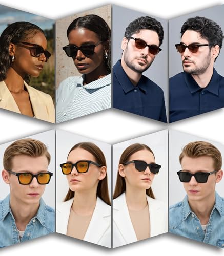 AIEYEZO Square Sunglasses for Men Women Trendy Retro Sun Glasses 90's Vintage Square Designer Shades2
