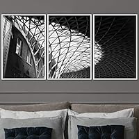 3 Piece Framed Canvas Wall Art Abstract Cool Line Canvas Prints Home Artwork Decoration for Living Room,Bedroom - 16