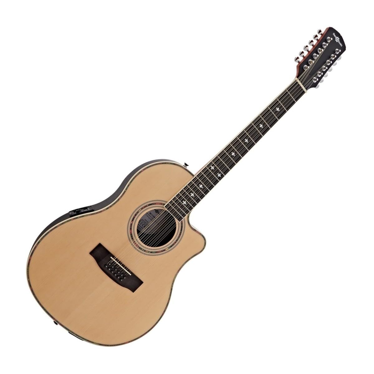 Gear4music Guitare électro-acoustique 12 cordes avec dos rond
