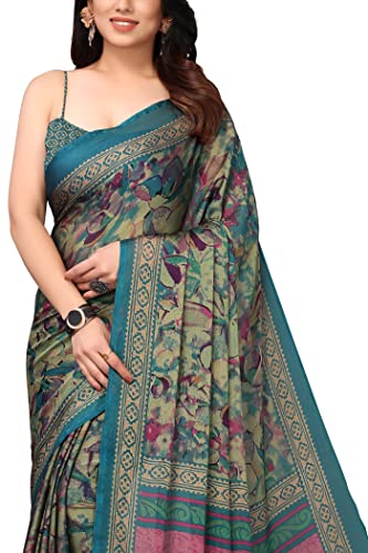 Image of MIRCHI FASHION Women Saree Ethnic Motif Print Chiffon | Breathable Lightweight Plain Weave Sari for Office and Daily Use (Available in 20 Designs)