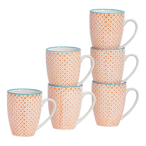 Nicola Spring Hand-Printed Mug Set of 6 Cover