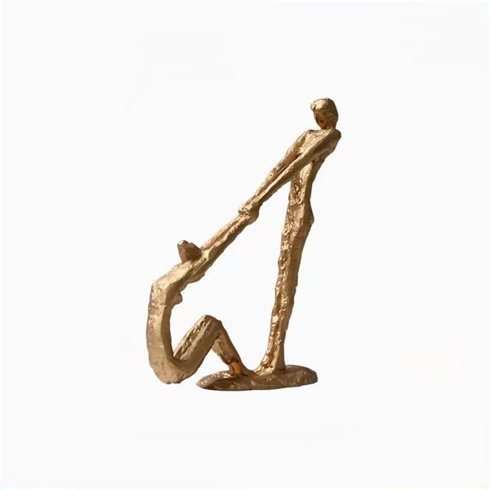 Yofab Office Cubicle Decor Creative Metal Abstract Figure Sculpture Minimalist Decor 2 Colors To Choose Coffee Table Centerpiece(Gold)