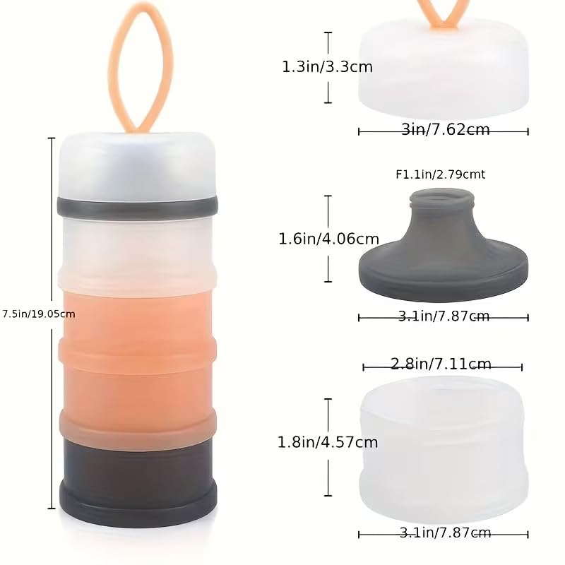 Image of Plastic Baby Formula Container Dispenser On The Go, 5 Compartments Stackable Formula Container for Travel, Baby Milk Powder Kids Snack, Bpa Free Non-Spill Milk Powder Box