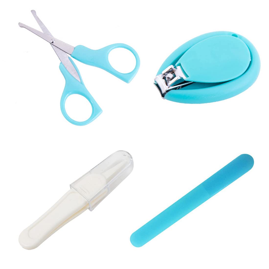 Set di tagliaunghie 4 in 1 per bambini, con custodia, kit tagliaunghie per bambini, manicure e pedicure, set tagliaunghie per neonati, neonati e bambini (blu)