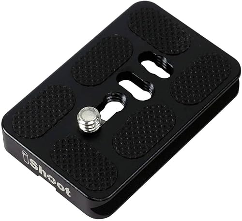 iShoot Placa de liberación rápida para cámara QS-60 con tornillo de 1/4 pulgadas, compatible con cabeza de bola de trípode Arca-Swiss Fit, color