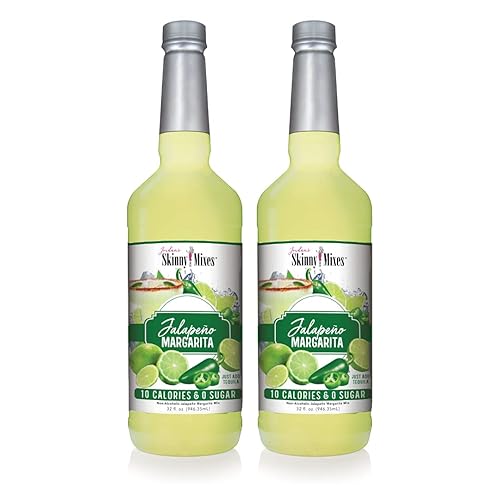 Jordans Skinny Mixes Jalapeno Margarita mezcla saborizante de cóctel sin azúcar botella de 32 onzas