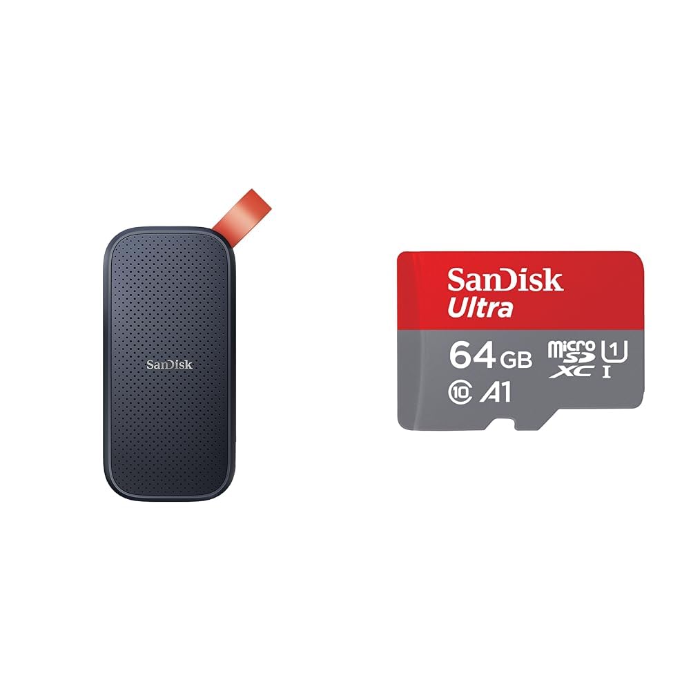 SanDisk 1TB Portable SSD, 800MB/s R, USB 3.2 Gen 2, Rugged SSD