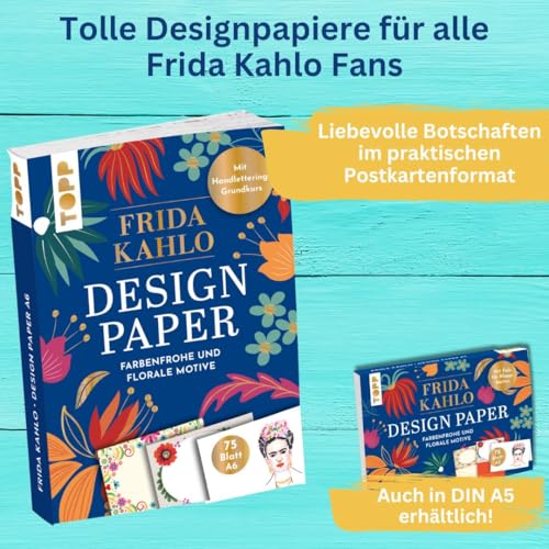 Design Paper Frida Kahlo DIN A6. Mit Handlettering-Grundkurs: 75 Motivpapiere (DIN A6, 220 g/m²), in 25 Designs - Image 3