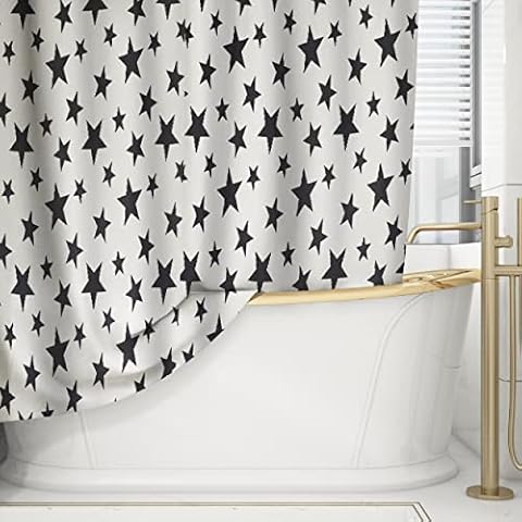 Dalina Textil S.L Cortina de Ducha Impermeable y Resistente al Moho, Estrellas Cover
