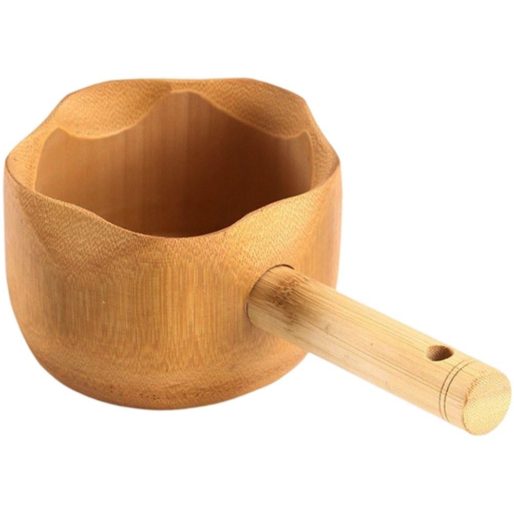 Wooden Bath Ladle Water Scoop for Sauna and Bathing Ergonomic Long Handle Lightweight Watering Plants and Kitchen Use