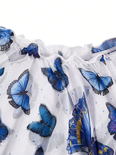 WDIRARA Girl's 3 Piece Bathing Suits Cartoon Butterfly Print Cute Swimsuit Cover Up Top3