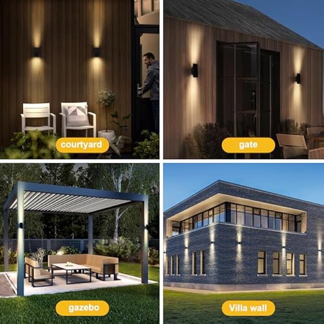 Solar Outdoor Lights Solar Wall Lights Solar Sconce Lights 3000K Up and Down