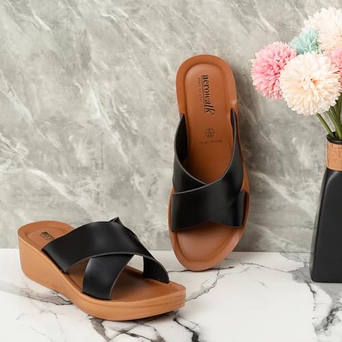 Image of AEROWALK Stylish Fashion Slipper for Women | Comfortable| Lightweight | Anti Skid | Casual Office Footwear (ATB2)