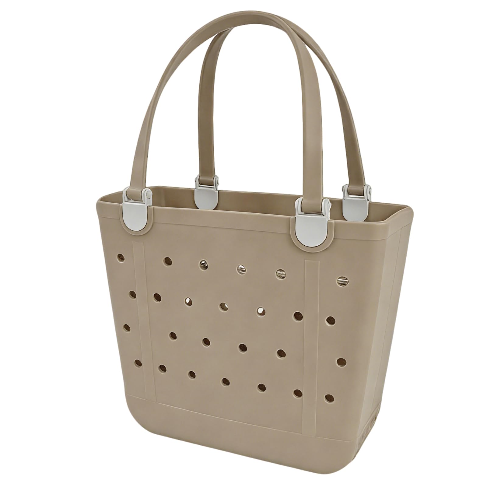 Bolsa de playa de goma, lavable, resistente a la humedad, duradera, con agujero abierto, esencial para vacaciones en la playa