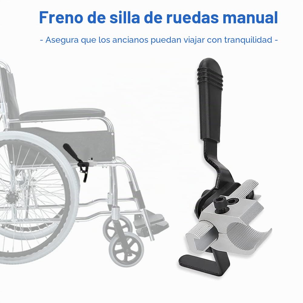 Reemplazo manual de freno de silla de ruedas para montaje lateral de tubo de 22mm, piezas de bloqueo resistentes para la mayoría de sillas de ruedas, 1 par (22mm)