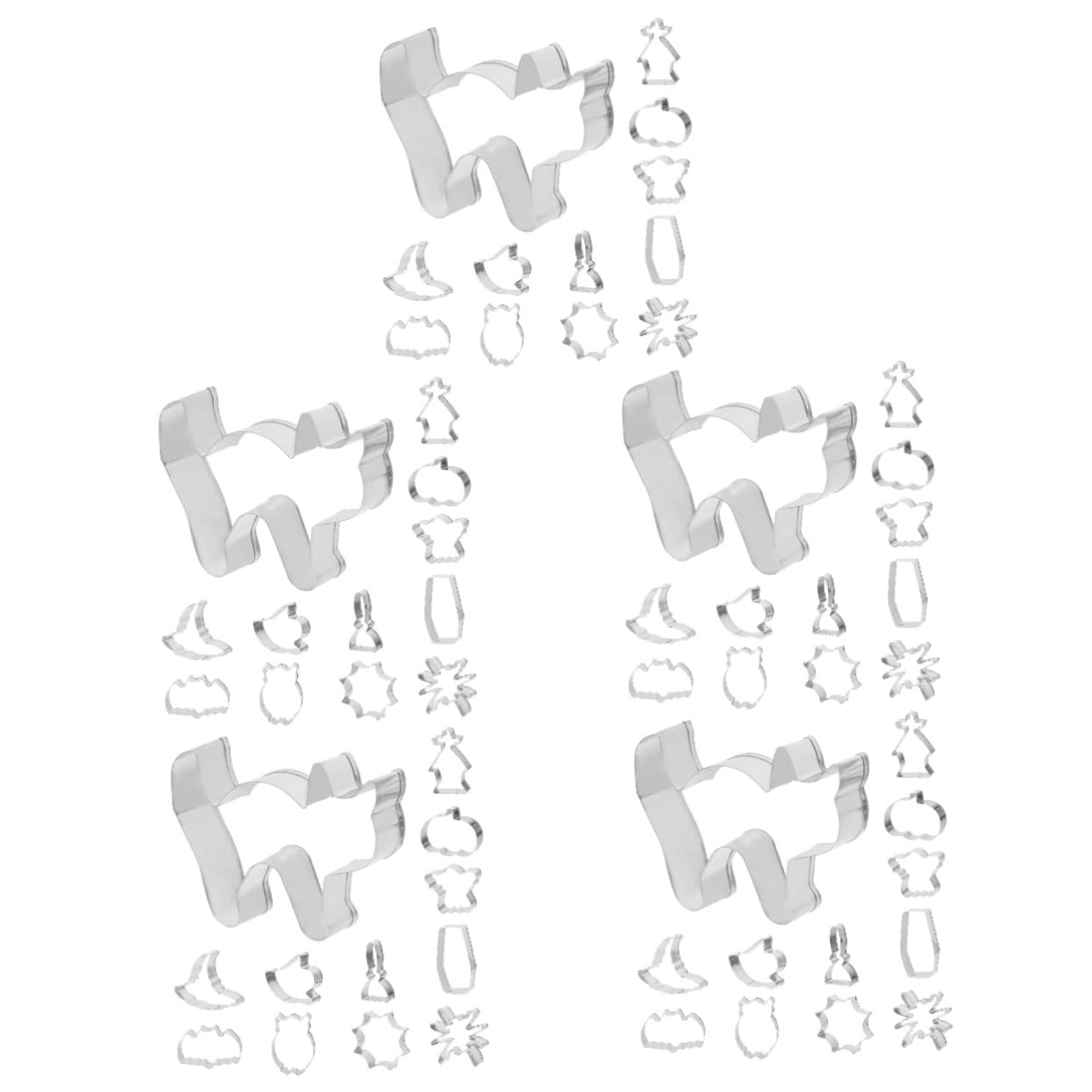 PRETYZOOM 60 Stk Backform Keks-fondant-ausstecher Entzückender Keksausstecher Halloween-kekse Kürbis Ausstecher Katze Ausstecher Keksform Backen Liefern Gebäck Edelstahl 430 Silver