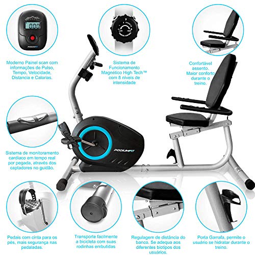 Bicicleta Ergométrica PodiumFit H200 - Magnética - 8cargas - Silenciosa