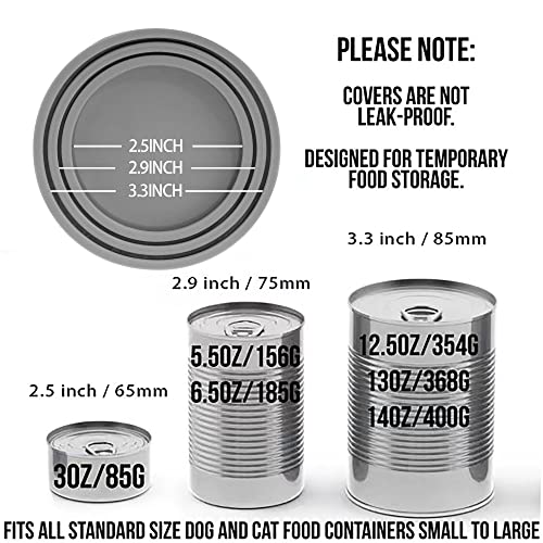 OHMO Dosendeckel Katzenfutter, Universal Silikon Deckel für Dosen für Tierfutter(70g, 85g, 200g, 400g usw.), BPA-frei, Gray, 2er-Set
