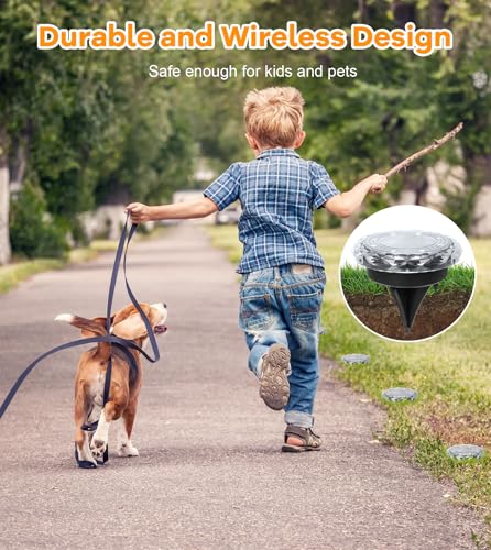 Mini Solar Ground Lights,10 Pack Solar Powered Pathway Lights Outdoor,15Hrs Lasting,IP65 Waterproof,8 LED Solar Disk Light for Patio Driveway Walkway Garden Lawn Path Landscape - Image 6