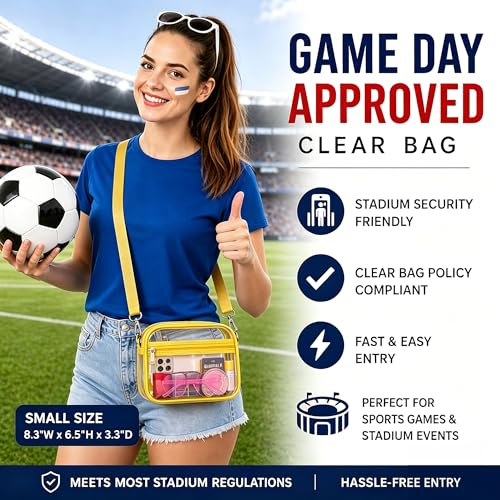 Image of Oraben Clear Bag for Stadium Events Clear Purse Stadium Bag Satchel Handbags for Sports Events Concerts Festivals | Stadium Approved