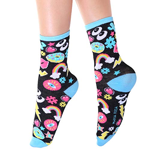 Maria Rosa Girls Kids and Womens Adults Assorted Designs Crew Socks (12-Pack)2