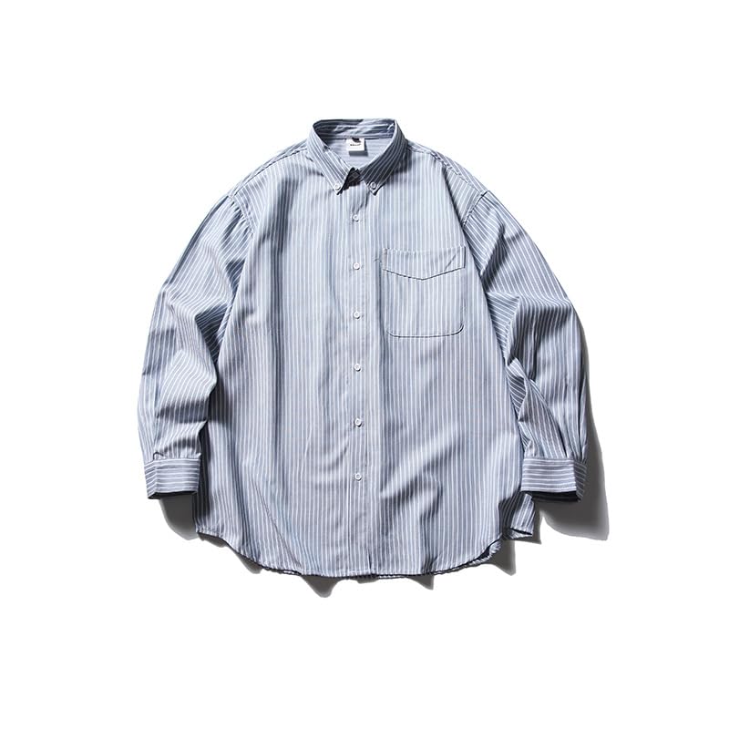 Chemise Ample à Revers Hommes Vêtement Rétro Décontracté Automne Mode Masculine - 2