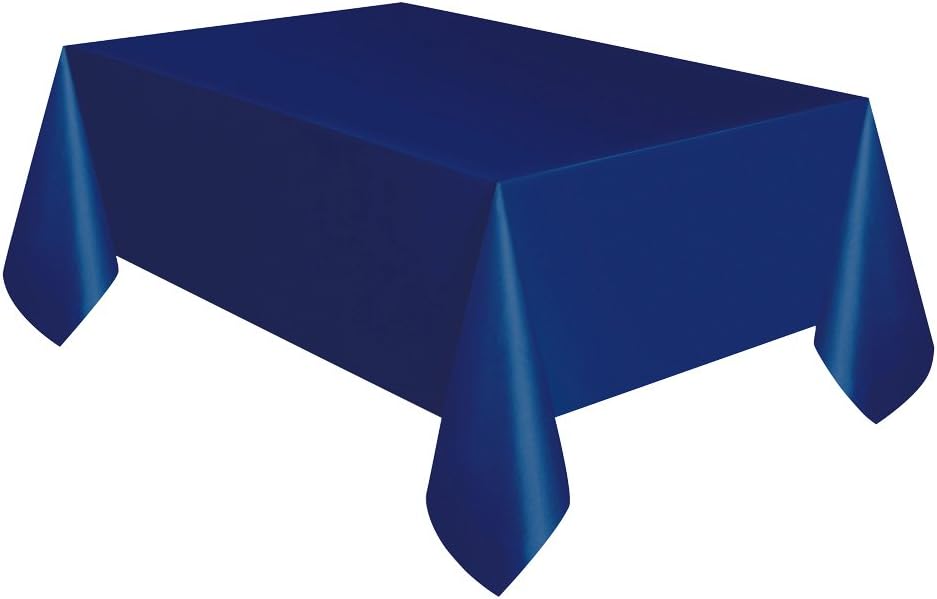Rectangular Plastic Table Cover - 54" x 108", Navy Blue, 1 Pc