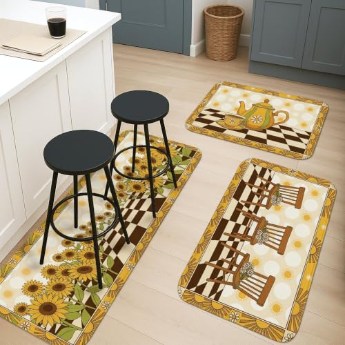 Tapis de cuisine confortable lavable lot de 3 pour soulager les pieds devant l'évier - 6